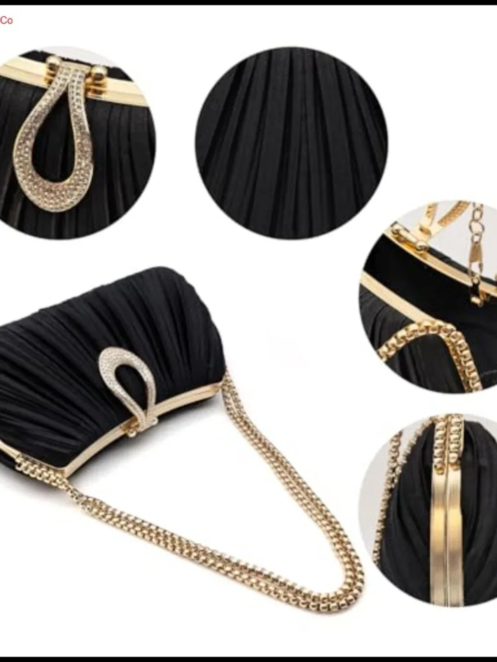 Satin Evening Clutch Purses for Women Elegant Formal Small Shoulder Bag
